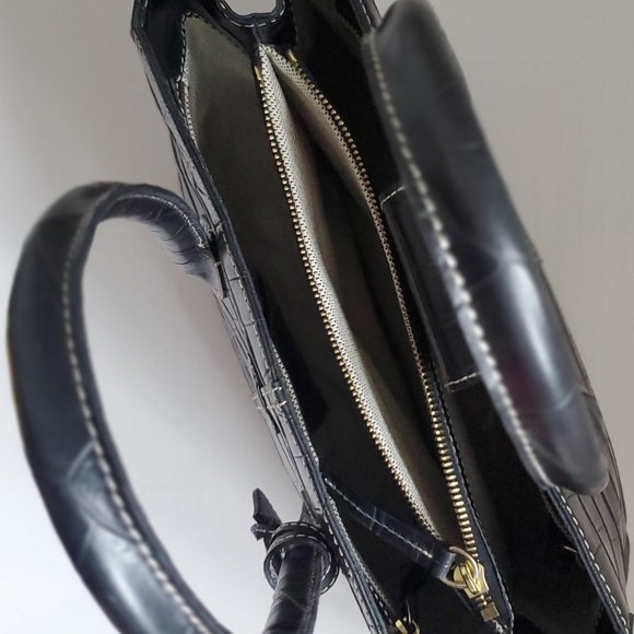 RARE FIND * VINTAGE DOONEY & BOURKE Black Croc Leather Handbag Timeless LIKE NEW - Picture 12 of 14